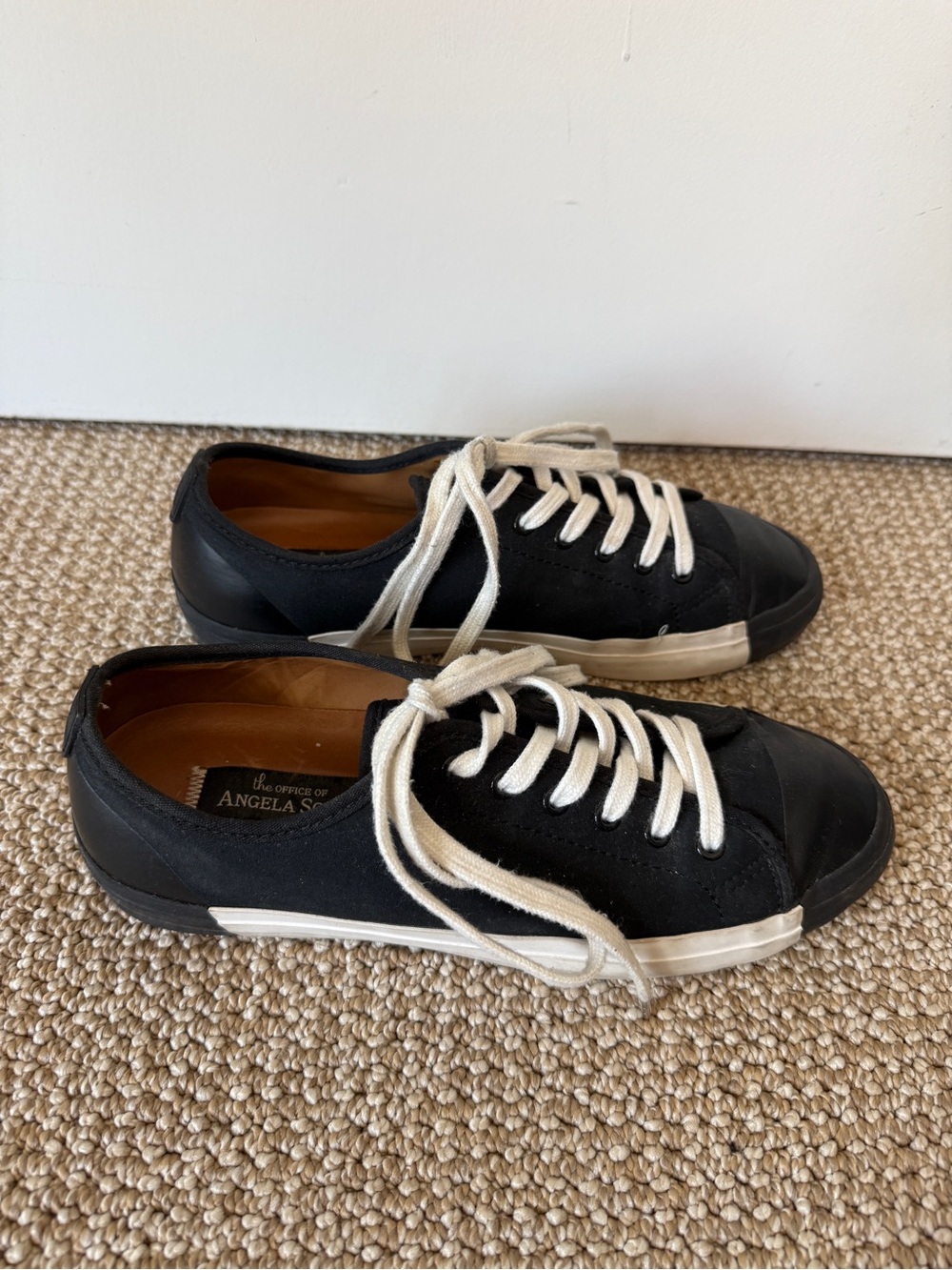 Black Canvas Low-Top Sneaker by The Office of Angela Scott